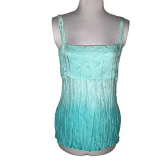 Old Navy Tops - NWT Old Navy Shades of Aqua Side Zip Sleeveless Crinkle Fabric Camisole Size XL